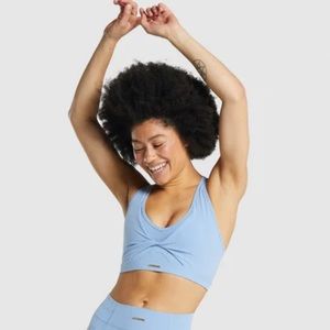 Whitney Simmons x Gymshark Mesh Sports Bra in Goal Blue